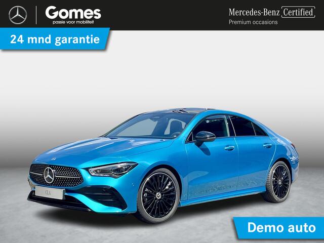 Mercedes-Benz CLA-KLASSE 180 Star Edition AMG Line | Night Pakket | Winter Pakket | 19 inch Multispaaks AMG Velgen | Panoramadak | MULTIBEAM LED Koplampen | Dodehoekassistent | Apple CarPlay | Android Auto | Stoelverwarming | Sfeerverlichting | Showmodel