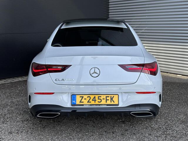 Mercedes-Benz CLA-KLASSE 180 AMG Line | Night Pakket | Panoramadak | MULTIBEAM LED Koplampen | Dodehoekassistent | Advanced Sound System | Augmented Reality voor Navigatie | Sfeerverlichting | Stuurverwarming | Stoelverwarming | Achteruitrijcamera