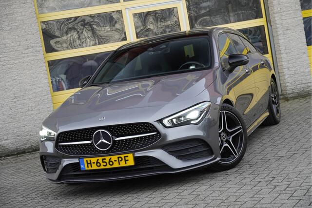 Mercedes-Benz CLA-KLASSE Shooting Brake 180 Automaat! AMG BJ2020 Lmv 18" | Led V+A | Pdc | Navi | Keyless entry | Panoramadak | Elek. achterklep | Burmester Audio | Dashboard verlichting | Virtual cockpit | Climate control | Cruise control | Sportstoelen | Zwarte hemel | Extra ge