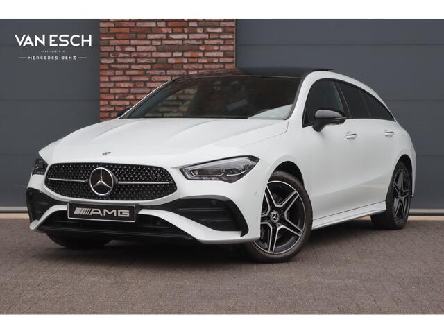 Mercedes-Benz CLA-KLASSE Shooting Brake 250 e AMG Line Aut8 | Facelift | Panoramadak | Distronic+ | Memory | Verwarmd Stuuwiel | Leder | HUD | Sfeerverlichting | Augmented Reality | Surround Camera | Keyless Go |