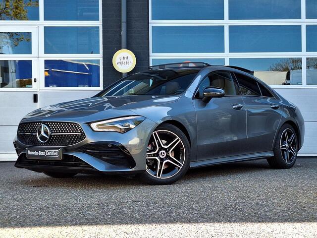 Mercedes-Benz CLA-KLASSE 180 Star Edition AMG | Night Pakket | Panoramadak | Bruin Interieur | Dodehoekassistent | Apple CarPlay | Android Auto | Sfeerverlichting | Stoelverwarming | Parkeersensoren | Achteruitrijcamera | Elektrisch Inklapbare Buitenspiegels
