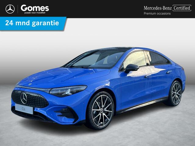 Mercedes-Benz CLA-KLASSE 250+ Launch Edition | AMG Line | Night Pakket | Panoramadak | DISTRONIC Afstandsassistent | Dodehoekassistent | MULTIBEAM LED Koplampen | Elektrisch Verstelbare Stoelen + Memory | Stoelverwarming | Sfeerverlichting | THERMOTRONIC Klimaatregeling | Apple CarPlay | Android Auto | Achteruitrijcamera | Parkeersensoren