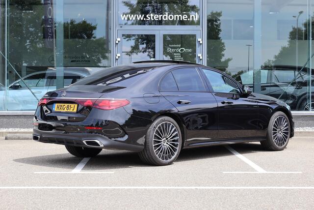 Mercedes-Benz E-KLASSE 300 e AMG Line l Panoramadak l 360 Camera l Head-up l DISTRONIC l Burmester 4 D l Digital Light l Keyless Go l I MBUX l Night pakket I Memory stoelen I zomer + winter set I Essenhout I Augmented Reality I Stoelverwarming l