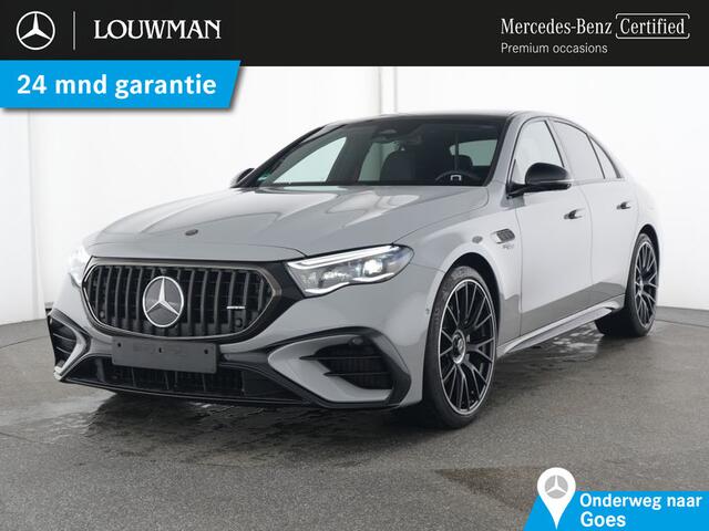 Mercedes-Benz E-KLASSE Mercedes-AMG 53 4MATIC+ Panorama Schuif-Kanteldak | MBUX Superscreen | Burmester® | AMG Real Performance Sound | Night 1 en 2 | 21 Inch AMG Velgen. Inclusief 24 maanden Mercedes-Benz Certified garantie voor Europa.