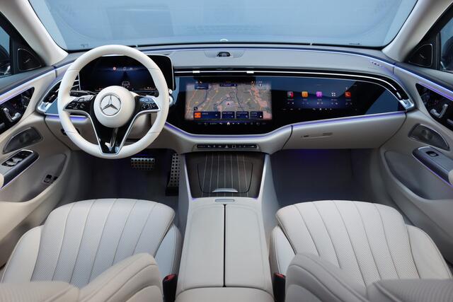 Mercedes-Benz E-KLASSE 400 e 4MATIC Exclusive Line | Hypercreen | Luchtvering | Achterasbesturing | Distronic+ | Massage | Stoelventilatie | 3D-Display | HUD | Vlakkenverwarming | Digital Light |