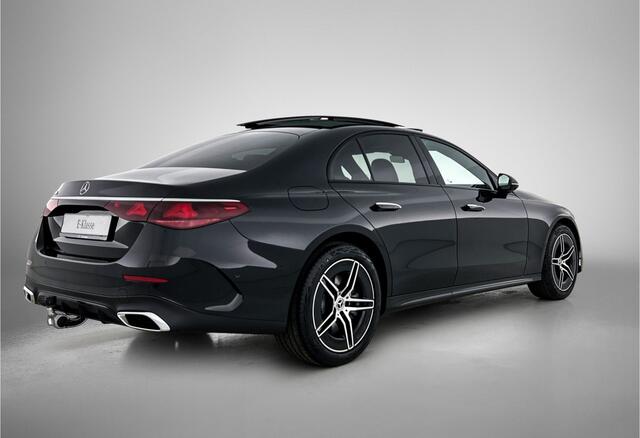 Mercedes-Benz E-KLASSE 300 e Business Solution AMG | Comfortpakket Plus | Parkeerpakket met 360°-camera | Nightpakket | Winterpakket | Trekhaak | GUARD 360° | Panoramaschuifdak | Warmtewerend, donkergetint glas | Middenconsole in zwart essenhout | 19-inch vijfspaaks AMG velgen