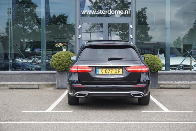 Mercedes-Benz E-estate 200 Premium Luxury l Panorama dak l Massage l Camera l Memorypakket l Stoelverwarming l Sfeerverlichting l Elek Trekhaak l l Elektrische achterklep l Led High Performance l Apple carplay l Dodehoekpakket I COMAND I DAB I Spiegelpakket I
