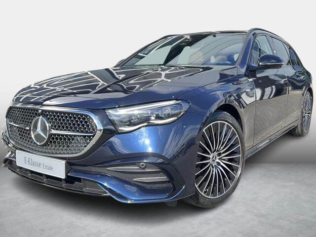 Mercedes-Benz E-estate 300 e Sport Edition | AMG Line | Bruin Interieur | Night Pakket | Winter Pakket | Panoramadak | Trekhaak | 360° Camera | DISTRONIC Afstandsassistent | Dodehoekassistent | Elektrisch Verstelbare Stoelen + Memory | Stuurverwarming