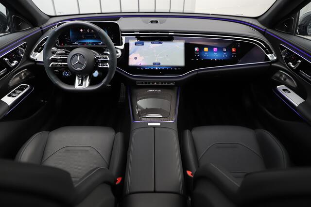 Mercedes-Benz E-estate AMG 53 Hybrid 4-MATIC+ | 612PK | Luchtvering | Achterasbesturing | Head-up | Carbon | Burmester 4D | Keyles-go | Sfeerverlichting | Digital-light | AMG Drivers-pack | 2024.