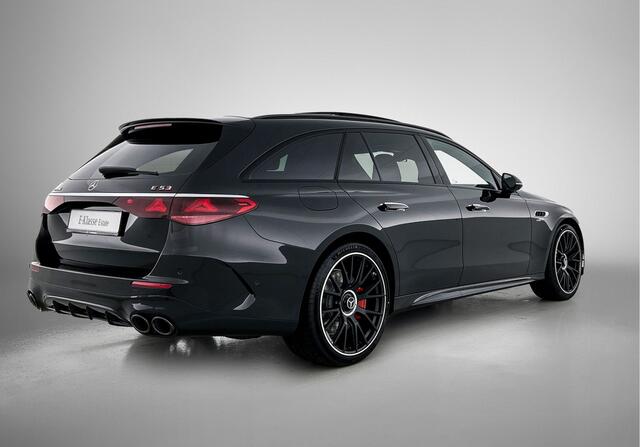 Mercedes-Benz E-estate AMG 53 4MATIC+ Night Edition | AMG DYNAMIC PLUS pakket | Multicontourstoelen voor | Trekhaak | Rijassistentiepakket Plus | 21 inch AMG velgen | Premium Plus pakket | Stoelverwarming achter | AIR BALANCE pakket | Warmtecomfort pakket |