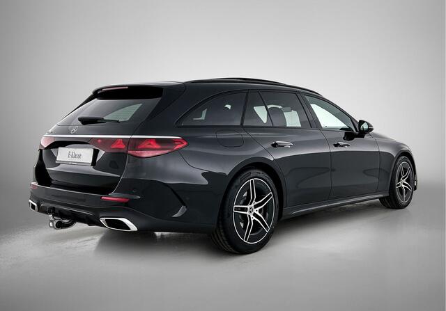 Mercedes-Benz E-estate 300 e Business Solution AMG | Winterpakket | Nightpakket | Comfortpakket Plus | Trekhaak | Panoramaschuifdak | Head-up display | Sierelement in openporig zwart essenhout met Mercedes - Benz patroon |