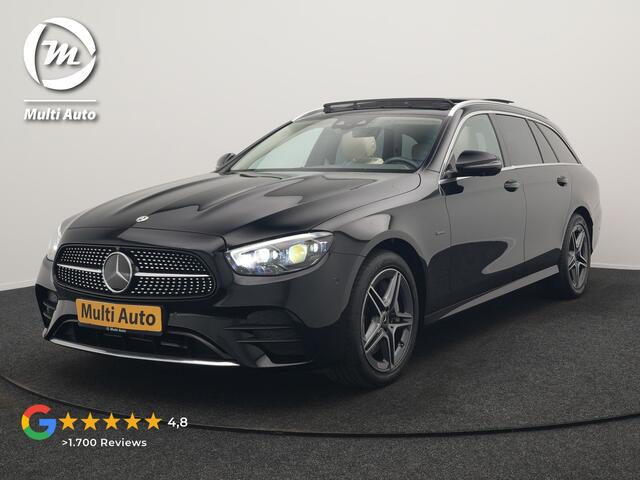 Mercedes-Benz E-estate 300 e AMG Line PHEV 320pk Dealer O.H. | Panodak | Adaptive Cruise | 360 Camera | Multi Beam LED | Lederen Sportstoelen Verwarmd | Sfeerverlichting | Apple Carplay | Navigatie | DAB | Plug In Hybrid |
