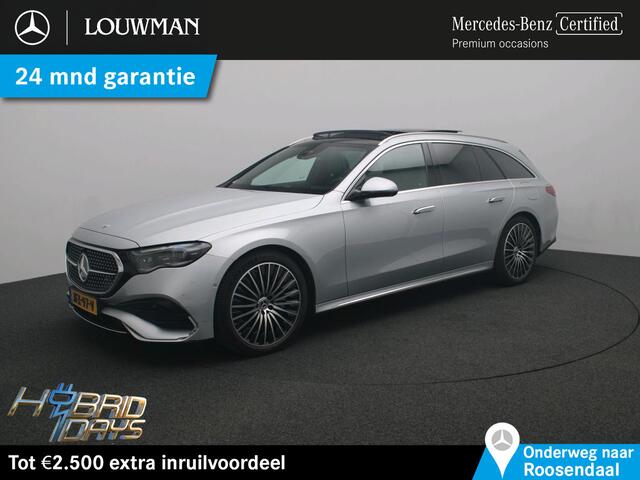 Mercedes-Benz E-estate 300 e Sport Edition AMG Line | Panorama Schuif-Kanteldak | 20 Inch AMG velgen | Alarm | Distronic | Inclusief 24 maanden MB Certified garantie voor Europa.