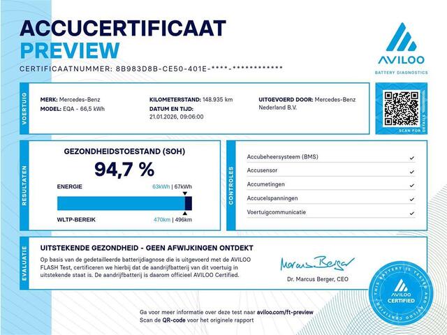 Mercedes-Benz EQA 250 Business Sol. Luxury Line 67 kWh | SoH 94% | Navi | Camera | Sfeer Verlichting |