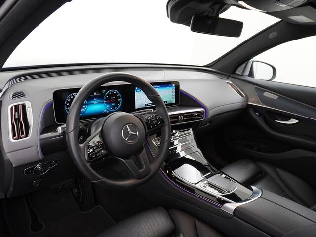 Mercedes-Benz EQC 400 80kWh 4MATIC 408pk 706Nm Leder Burmester High Matrix Led Luchtvering EL.A.Klep Auto-Pilot Park-Assist Adaptive-Led 360°Camera Navi Schuif/Hefdak WiFi-vb Apps Virtual Cockpit WiFi Airbalance pakket Distronic-plus Verkeersbord detectie Uitparkeer waarsc