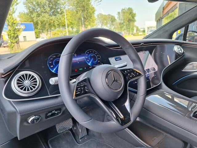 Mercedes-Benz EQS 450+ AMG | Premium PLUS | Executive Rear Pakket | Hyperscreen | Nightpakket | AMG Carbon Sierdelen | Panoramadak | Memorystoelen Verwarmd | Burmester 3D | Head-up Display | Trekhaak | Sfeerverlichting | Apple & Android Carplay | Showmodel