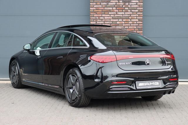 Mercedes-Benz EQS 500 4MATIC AMG Line 108 kWh | Luchtvering | Achterasbesturing | Distronic+ | Memory | Nekverwarming | Massage | Entertainment Achter+ | Verwarmd Stuurwiel | HUD | Burmester | Panoramadak | Digital Light |