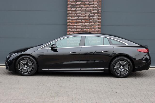 Mercedes-Benz EQS 500 4MATIC AMG Line 108 kWh | Luchtvering | Achterasbesturing | Distronic+ | Memory | Nekverwarming | Massage | Entertainment Achter+ | Verwarmd Stuurwiel | HUD | Burmester | Panoramadak | Digital Light |