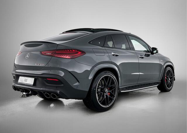 Mercedes-Benz GLE-KLASSE Coupé AMG 53 Hybrid 4MATIC+ Premium Plus | Sierdelen AMG carbon | Trekhaak | 22 inch AMG velgen | Luchtvering | Rijassistentiepakket | Head-up display | Burmester 3D sound systeem | Remklauwen rood | Stoelventilatie voor | AMG TRACK PACE | 360°-camera |