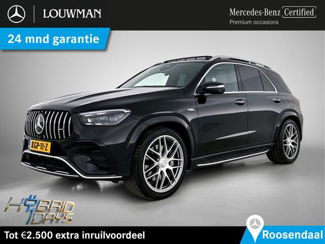 Mercedes-Benz GLE-KLASSE Mercedes-AMG 53 Hybrid 4MATIC+ Panorama Schuif-Kanteldak | Airmatic | Trekhaak | 22 Inch AMG Velgen. Inclusief 24 maanden MB Certified garantie voor Europa.