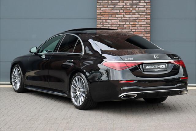 Mercedes-Benz S-KLASSE 450 4MATIC Premium AMG Line Aut9 | Luchtvering | Distronic+ | 3D-Display | Memory | HUD | Nappa Leder | Stoelventilatie | Panoramadak | Massage | Rijassistentiepakket+ | Digital Light |