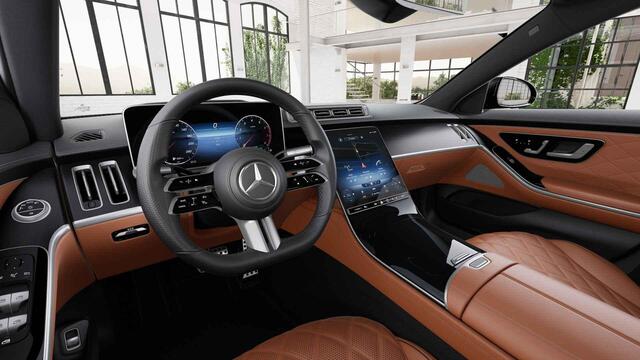 Mercedes-Benz S-KLASSE 450 4MATIC Lang AMG Line | Night | Panoramadak | Headup | Digital Light | 21" lichtmetalen velgen | Burmester | 360 graden camera | Rijassistentiepakket | Sfeerverlichting |