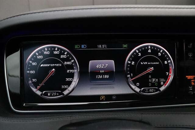 Mercedes-Benz S-KLASSE AMG 63 4Matic Lang | 585 PK | 3D BURMESTER | PANO | STOEL/STUURVERW. | STOELVERK. | MEMORY | 360° CAMERA | LEDER | HEAD-UP | TV | CARBON FULL OPTIONS |