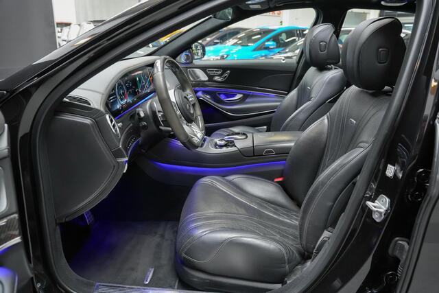 Mercedes-Benz S-KLASSE 63 AMG 612pk 4Matic+ Lang Premium Plus |Burmester High end|panoramadak|luchtvering|keramische remmen|sportuitlaat|HUD|elek. stoelen met massage|sfeerverlichting|Apple Carplay|stoelverwarming en ventilatie|