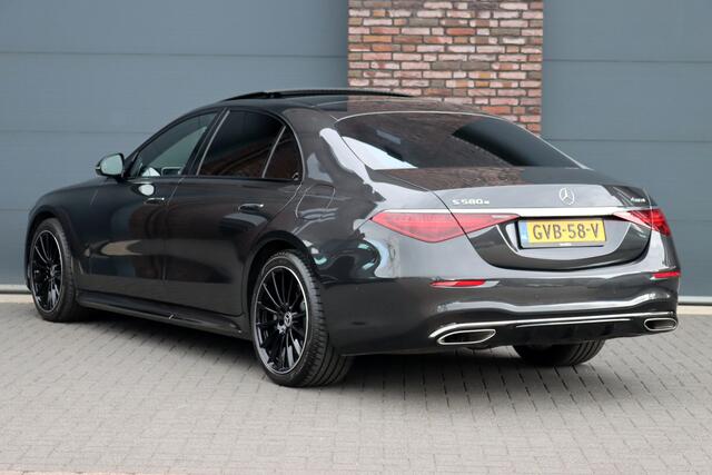 Mercedes-Benz S-KLASSE 580 e 4MATIC Lang AMG Line Aut9 | Airmatic | Chauffeurspakket | Koelbox | Massage V+A | MBUX Tablet | Burmester High End | Vlakkenverwarming | Zonweringspakket | Luchtreinigingspakket |