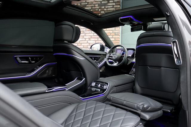 Mercedes-Benz S-KLASSE 580 e 4MATIC Lang AMG Line Aut9 | Airmatic | Chauffeurspakket | Koelbox | Massage V+A | MBUX Tablet | Burmester High End | Vlakkenverwarming | Zonweringspakket | Luchtreinigingspakket |