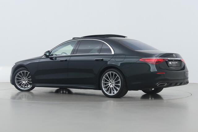 Mercedes-Benz S-KLASSE 580 e Lang AMG Line | Emerald Green | Head-Up | Panorama/Schuifdak | Burmester Surround Audio | ACC | Luchtvering