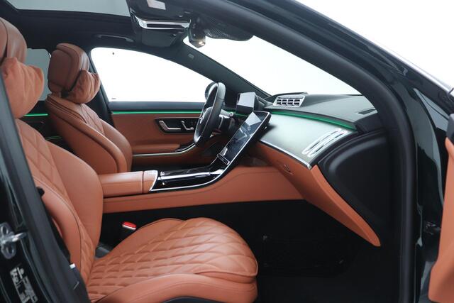 Mercedes-Benz S-KLASSE 580 e Lang AMG Line | Emerald Green | Head-Up | Panorama/Schuifdak | Burmester Surround Audio | ACC | Luchtvering