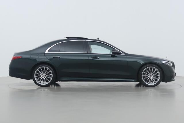 Mercedes-Benz S-KLASSE 580 e Lang AMG Line | Emerald Green | Head-Up | Panorama/Schuifdak | Burmester Surround Audio | ACC | Luchtvering