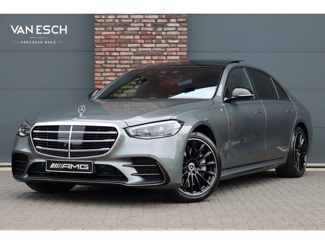 Mercedes-Benz S-KLASSE 580 e 4MATIC Lang AMG Line Aut9 | Airmatic | Carbon | Chauffeurspakket | Achterasbesturing | Augmented HUD | Distronic+ | Burmester | Exclusief Nappa Leder | 3D-Display | Vlakkenverwarming | Zonweringspakket |