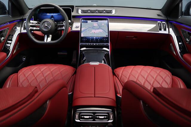 Mercedes-Benz S-KLASSE 580 e 4MATIC Lang AMG Line Aut9 | Airmatic | Carbon | Chauffeurspakket | Achterasbesturing | Augmented HUD | Distronic+ | Burmester | Exclusief Nappa Leder | 3D-Display | Vlakkenverwarming | Zonweringspakket |