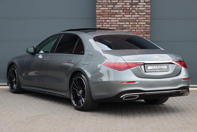 Mercedes-Benz S-KLASSE 580 e 4MATIC Lang AMG Line Aut9 | Airmatic | Carbon | Chauffeurspakket | Achterasbesturing | Augmented HUD | Distronic+ | Burmester | Exclusief Nappa Leder | 3D-Display | Vlakkenverwarming | Zonweringspakket |