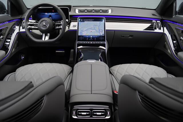 Mercedes-Benz S-KLASSE 450 e Lang AMG Line | Achterasbesturing | Luchtvering | Chauffeurspakket | Distronic+ | Burmester | Nekverwarming | Stoelventilatie | Massage | MBUX Tablet | 3D-Display | HUD |