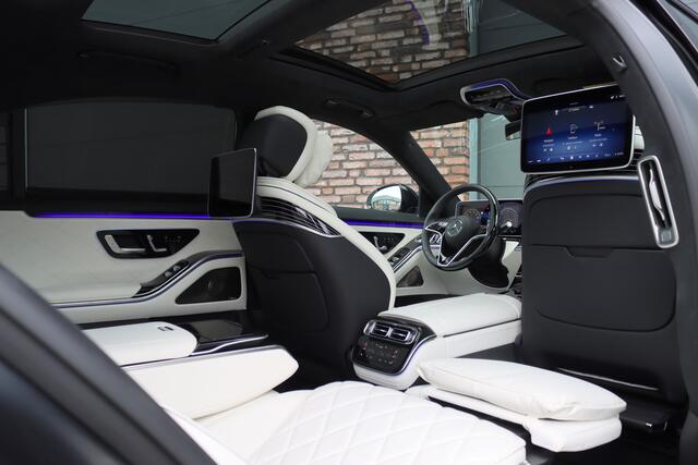 Mercedes-Benz S-KLASSE 580 e 4MATIC Lang AMG Line | Manufaktur | Airmatic | Chauffeurspakket | Achterasbesturing | Augmented HUD | Distronic+ | Burmester | Exclusief Nappa Leder | 3D-Display | Vlakkenverwarming | Zonweringspakket |