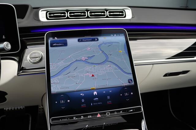Mercedes-Benz S-KLASSE 580 e 4MATIC Lang AMG Line | Manufaktur | Airmatic | Chauffeurspakket | Achterasbesturing | Augmented HUD | Distronic+ | Burmester | Exclusief Nappa Leder | 3D-Display | Vlakkenverwarming | Zonweringspakket |