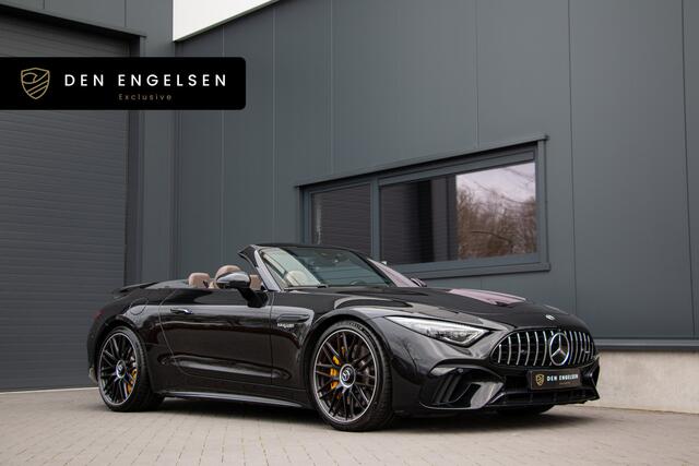 Mercedes-Benz SL-KLASSE 63 AMG 4MATIC+ | BTW | ACC | 360 Cam | Burmester 3D | Manufaktur Designo Nappa | Massage | Dynamic+ | Lift | Achterasbesturing | Track Pace | Airscarf | Carbon | Head Up | Keyless | Led | Ambiance | 21"| 585PK | Roadster |