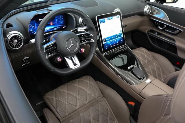Mercedes-Benz SL-KLASSE 63 AMG 4MATIC+ | BTW | ACC | 360 Cam | Burmester 3D | Manufaktur Designo Nappa | Massage | Dynamic+ | Lift | Achterasbesturing | Track Pace | Airscarf | Carbon | Head Up | Keyless | Led | Ambiance | 21"| 585PK | Roadster |