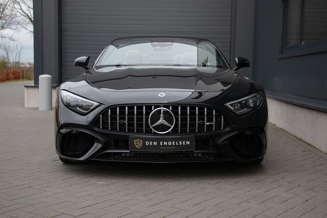 Mercedes-Benz SL-KLASSE 63 AMG 4MATIC+ | BTW | ACC | 360 Cam | Burmester 3D | Manufaktur Designo Nappa | Massage | Dynamic+ | Lift | Achterasbesturing | Track Pace | Airscarf | Carbon | Head Up | Keyless | Led | Ambiance | 21"| 585PK | Roadster |