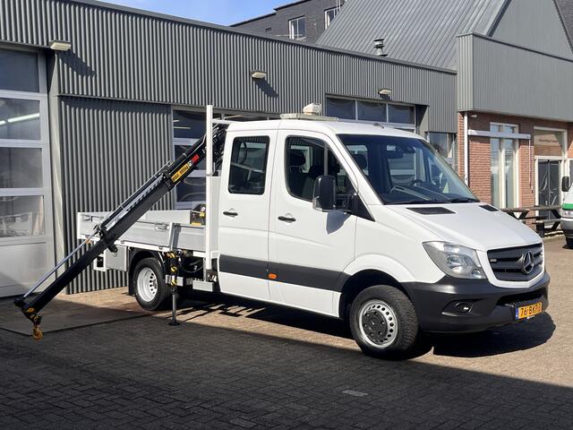 Mercedes-Benz SPRINTER 514 CDI 140pk DC Laadkraan Hiab 017T Airco Trekhaak 3500kg Open laadbak Euro 6 Pick-up 1e eigenaar Dubbele cabine Bakwagen Autolaadkraan Kraan