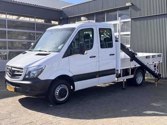 Mercedes-Benz SPRINTER 514 CDI 140pk DC Laadkraan Hiab 017T Airco Trekhaak 3500kg Open laadbak Euro 6 Pick-up 1e eigenaar Dubbele cabine Bakwagen Autolaadkraan Kraan