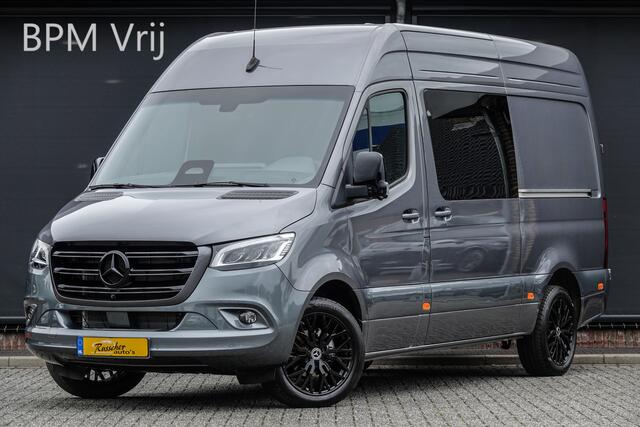 Mercedes-Benz SPRINTER L2H2 319Cdi 190Pk 9G-Tronic | Dubbel Cabine | 5-Persoons | RWD | 2xSchuifdeur | 360° Camera | Selenietgrijs