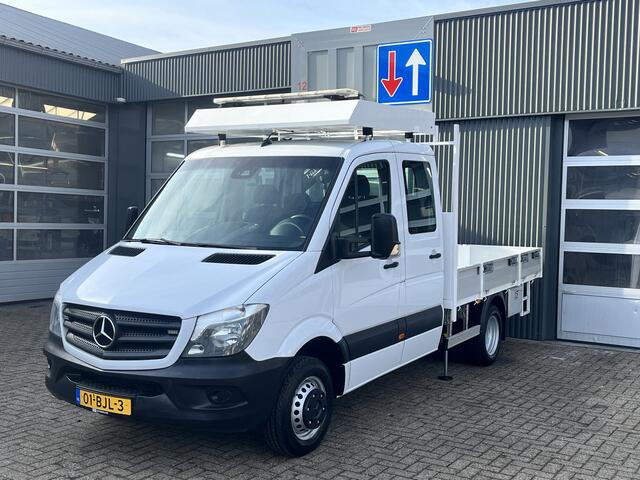 Mercedes-Benz SPRINTER 514 CDI 366 Hiab Laadkraan 018T Trekhaak 3500kg Airco 6 persoons uitvoering Open laadbak Pick-up Euro 6 Verkeersbord Actiebord Pijlenbord Bakwagen P-up Tachograaf 1e eigenaar ex gemeente