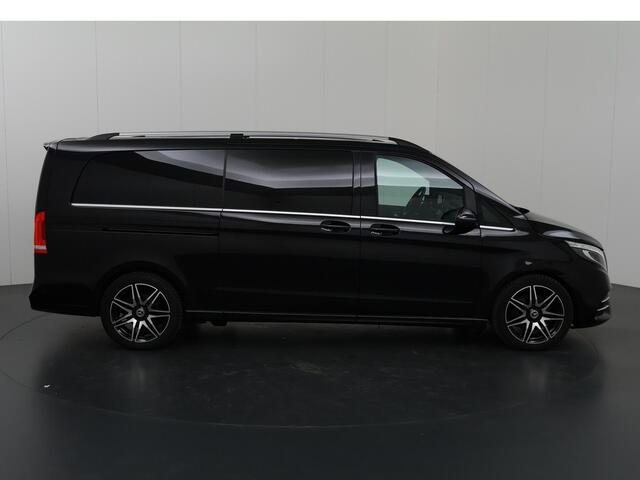 Mercedes-Benz V-KLASSE 300d | XL L3 | Avantgarde | Navigatie | Burmester Soundsysteem | Distronic Plus | AMG Achterspoiler | Stoelverwarming | Dodehoekassistent | Trekhaak 2500kg | Elektrische Schuifdeuren en Achterklep | Parkeercamera 360 Graden | Stoelverwarming | Cruise Cont