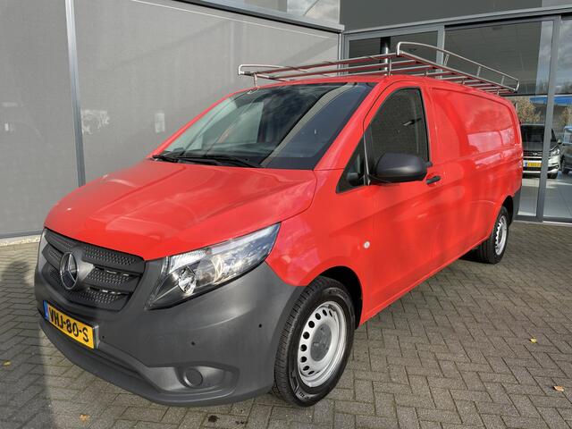 Mercedes-Benz VITO 114 CDI Extra Lang Airco - Cruise control - Navi full map - A-uitrijcamera - MF-Lederen stuurwiel - Trekhaak - Lendesteun - Bedrijfswageninrichting Sortimo - Zijschuifd.R - Tussenschot V - Imperial met trap