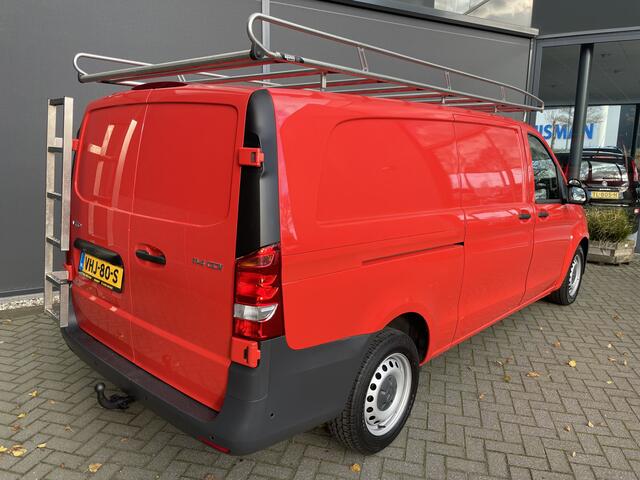Mercedes-Benz VITO 114 CDI Extra Lang Airco - Cruise control - Navi full map - A-uitrijcamera - MF-Lederen stuurwiel - Trekhaak - Lendesteun - Bedrijfswageninrichting Sortimo - Zijschuifd.R - Tussenschot V - Imperial met trap