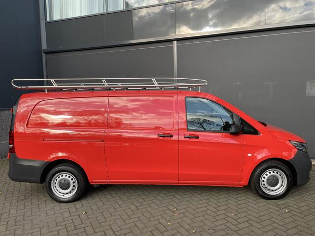Mercedes-Benz VITO 114 CDI Extra Lang Airco - Cruise control - Navi full map - A-uitrijcamera - MF-Lederen stuurwiel - Trekhaak - Lendesteun - Bedrijfswageninrichting Sortimo - Zijschuifd.R - Tussenschot V - Imperial met trap
